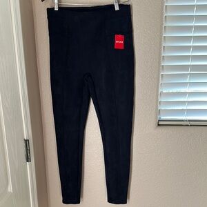 SPANX Faux Suede Midnight Blue Leggings